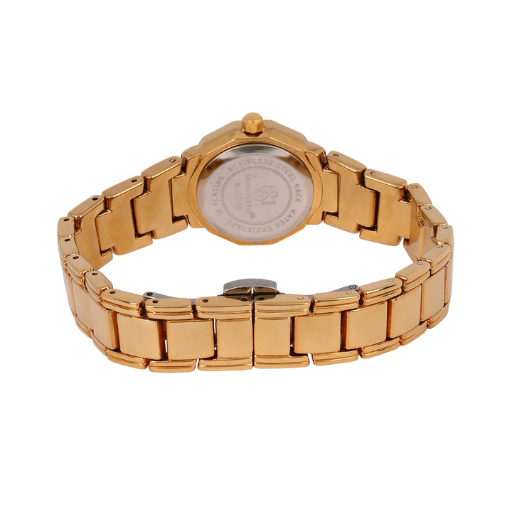 Sansimayo Women’s Round Grey Dial Watch with 2 Bracelet Set – Gold