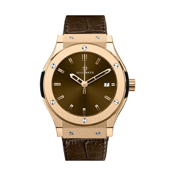 Mocha Brown Leather Analog