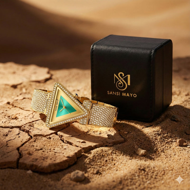 Dina Green Triangle Dial Watch for Women