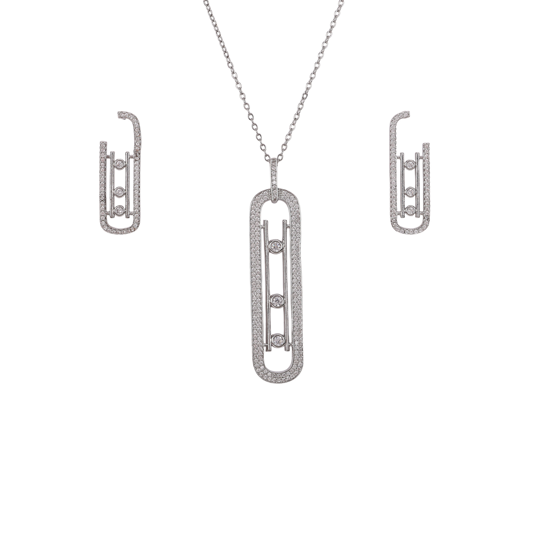 Sansi Mayo Women’s Watch & Jewellery Gift Set — Silver Rose Gold with Egyptian Stone