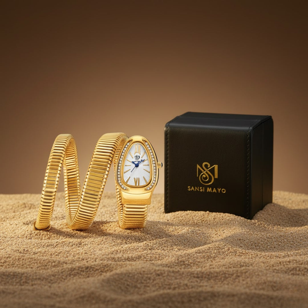 Sansi Mayo Cobra Watch — Gold Edition (White Dial)
