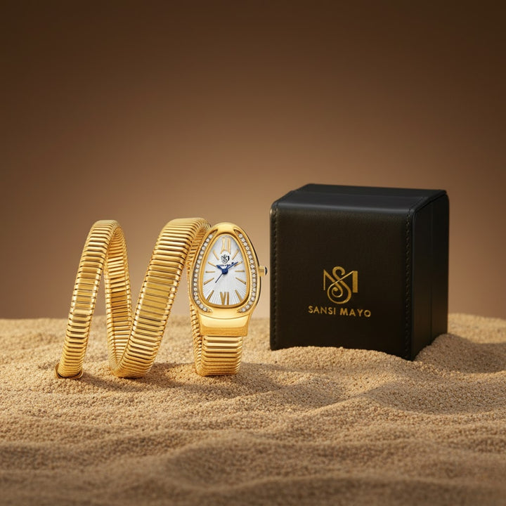 Sansi Mayo Cobra Watch — Gold Edition (White Dial)