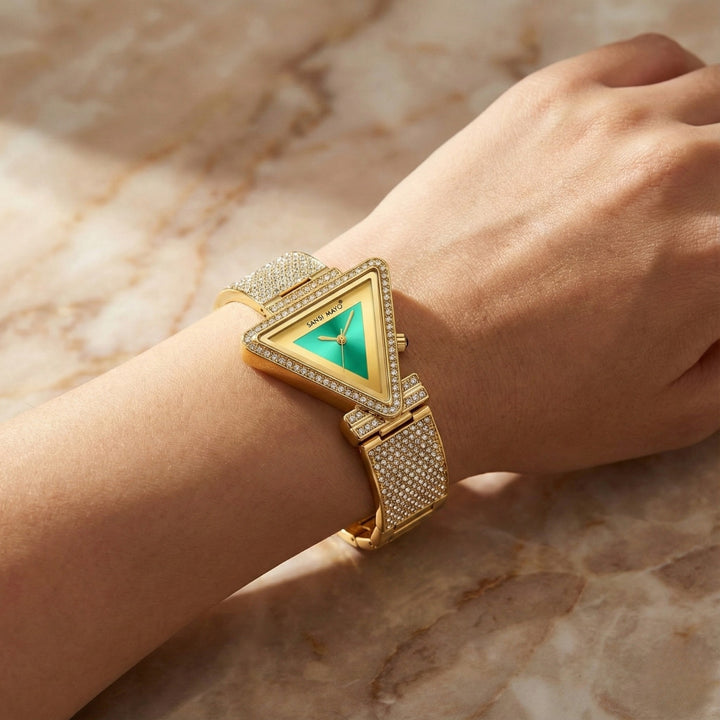 Dina Green Triangle Dial Watch for Women