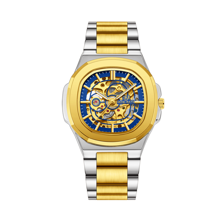 Two-Tone Silver & Gold Automatic — Blue Gold Dial