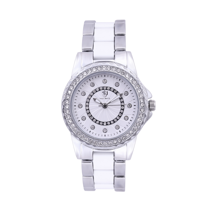Round Two Tone Silver Elegance Wrist Watch