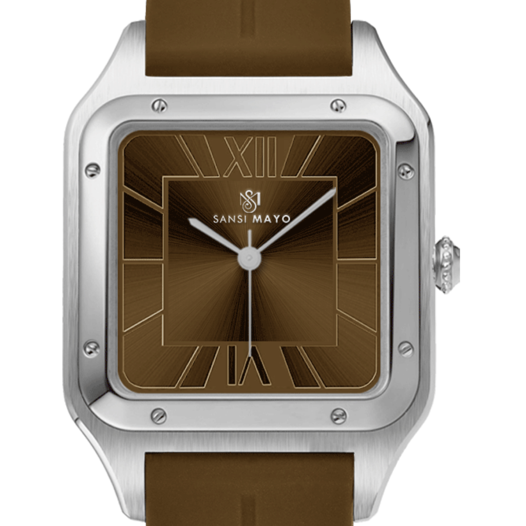 Mocha Brown Square Analog