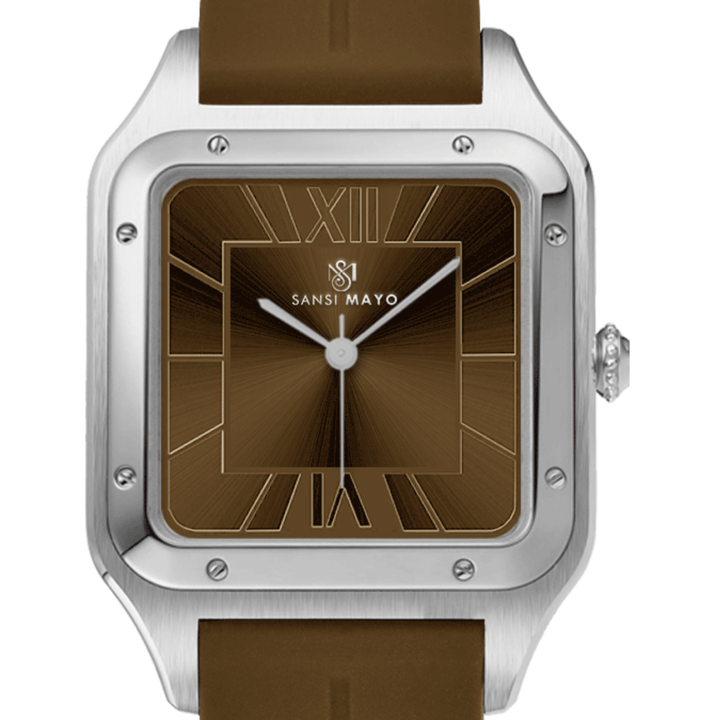 Mocha Brown Square Analog