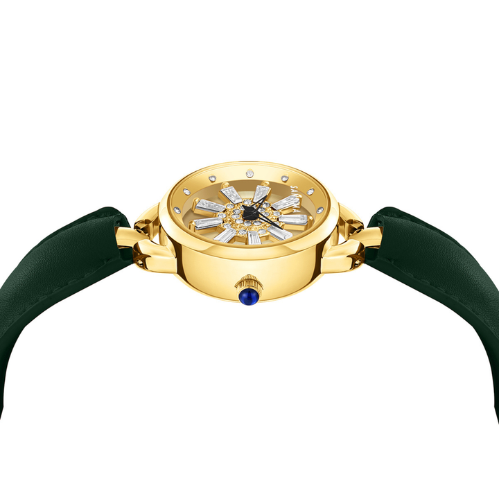 Aurora Women Dynamic Rotating Dial Watch Ð Green Gold Edition