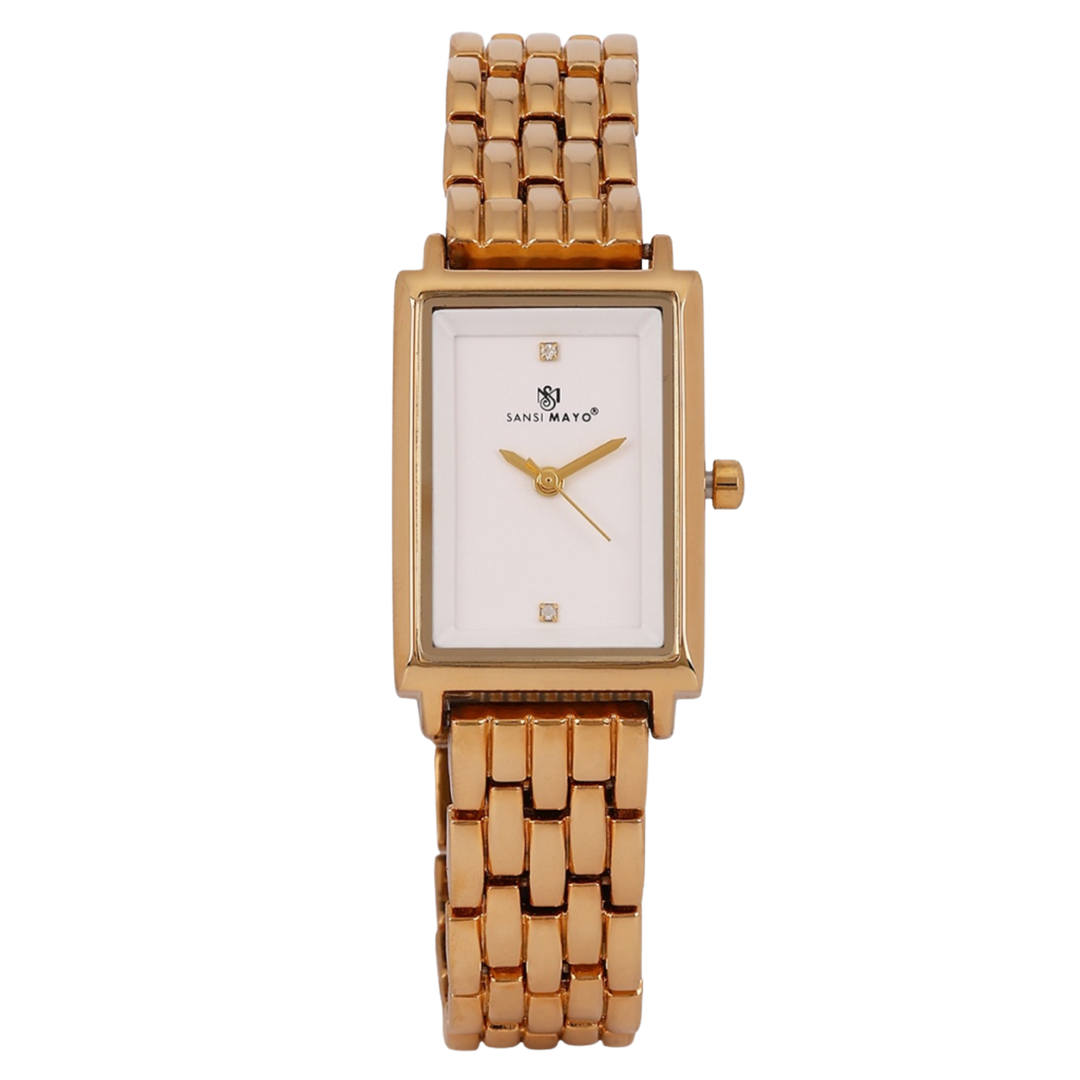 Sansi Mayo Women’s Watch & Jewellery Gift Set — Rose Gold with White Dial & Egyptian Stone