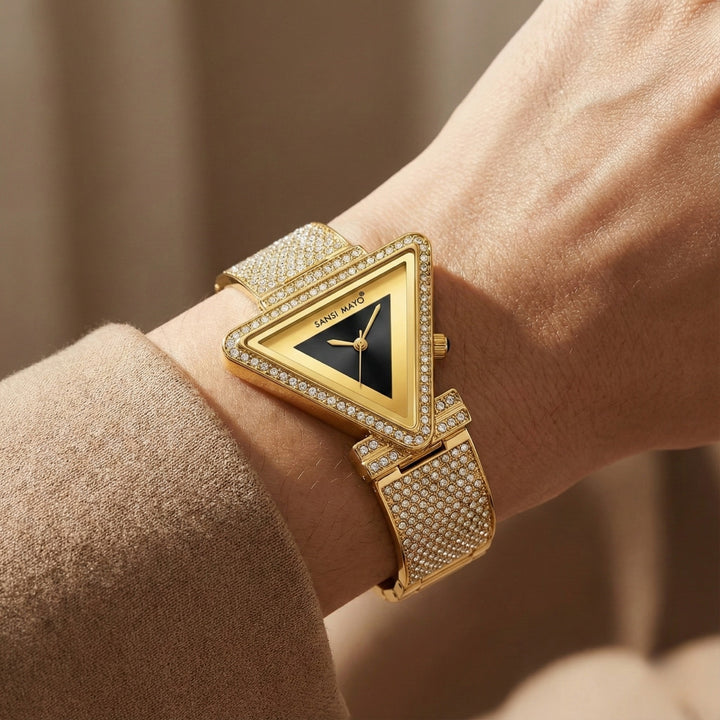 Triangular Watches Dina Black Triangle Dial Women's Watch – SansiMayo