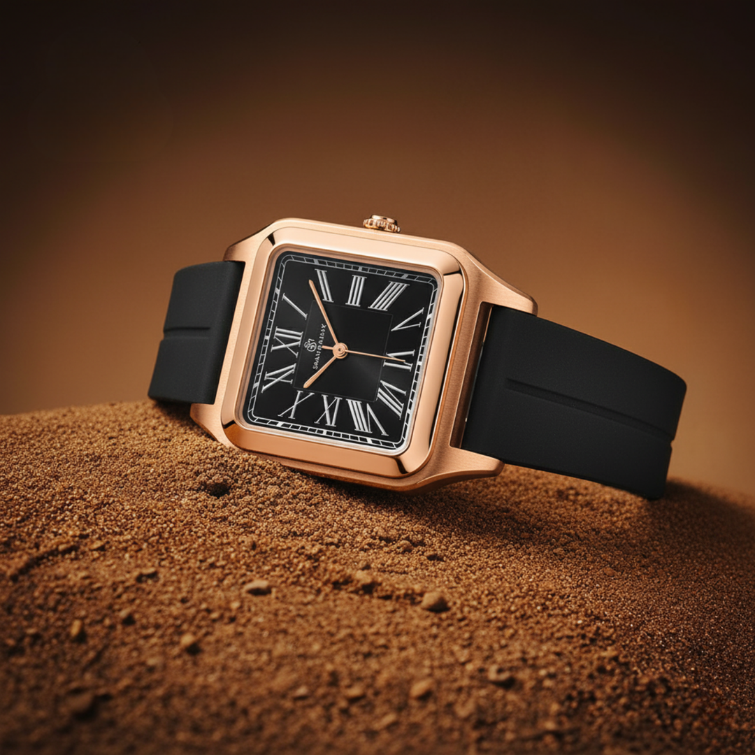 Azure Blue Square Analog