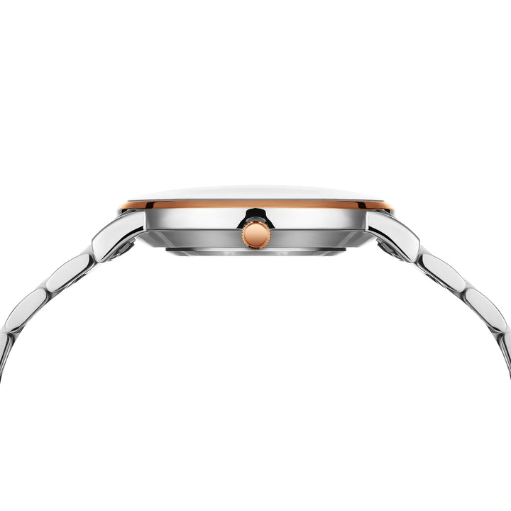 Sansi Mayo Axis Two-Tone Rose Gold & Silver Watch — Grey Dial