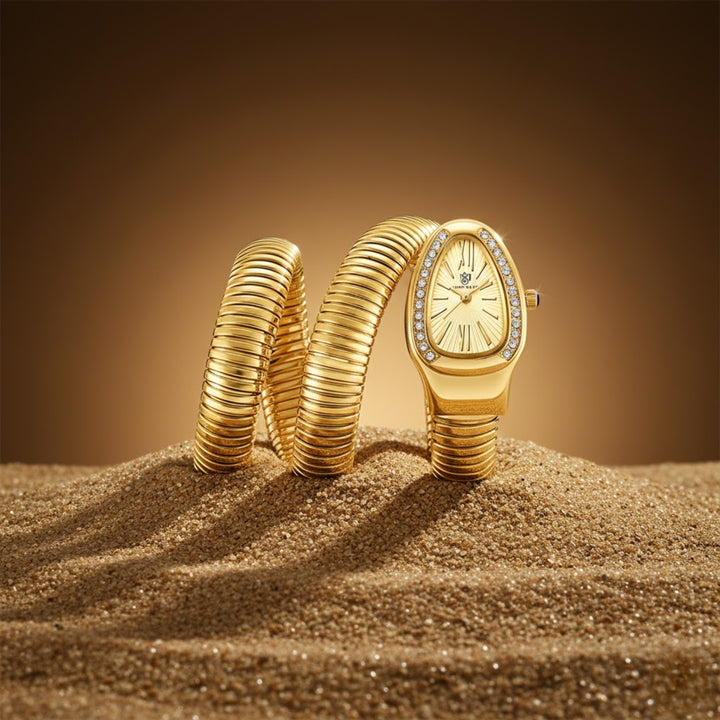 Snake 2.0 Gold Coil Bracelet Watch | Sansi Mayo