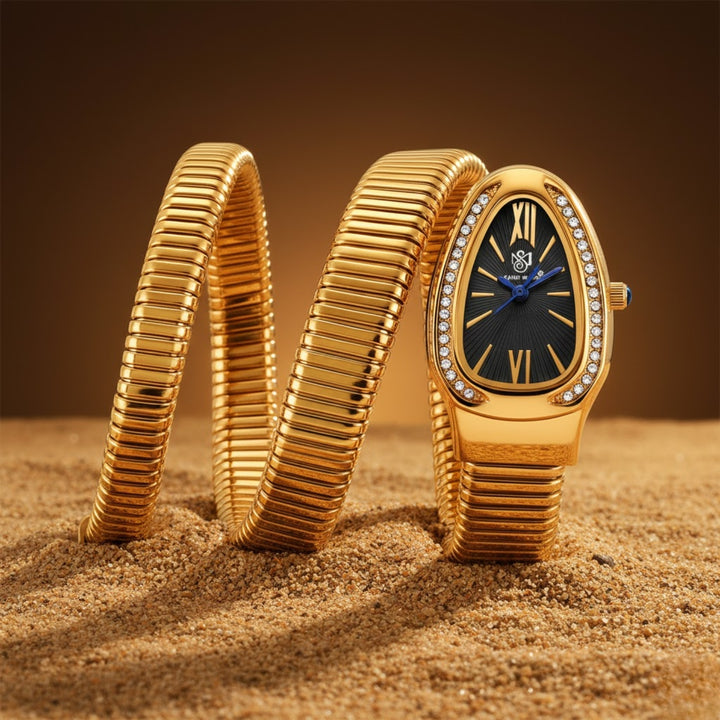 Sansi Mayo Cobra Watch — Gold Edition (Black Dial)