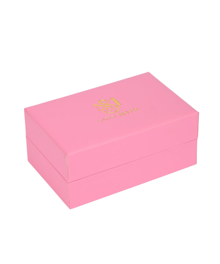 Sansi Mayo Women’s Watch & Jewellery Gift Set — Gold with Dark Pink Dial & Crystal Egyptian Stone