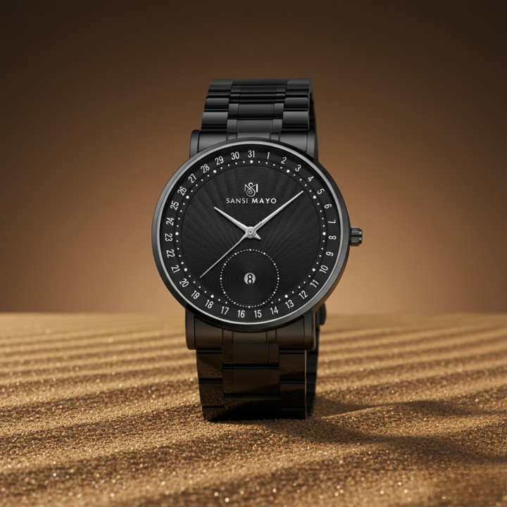 Bold Black Quartz with Date Dial