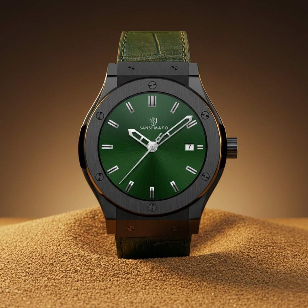 Obsidian Black Leather Analog