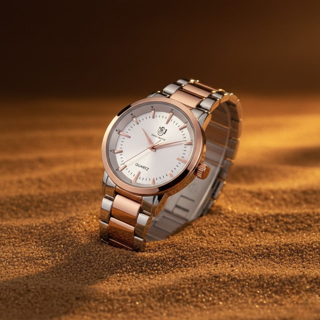 Two-Tone Rose Gold Wrist Watch