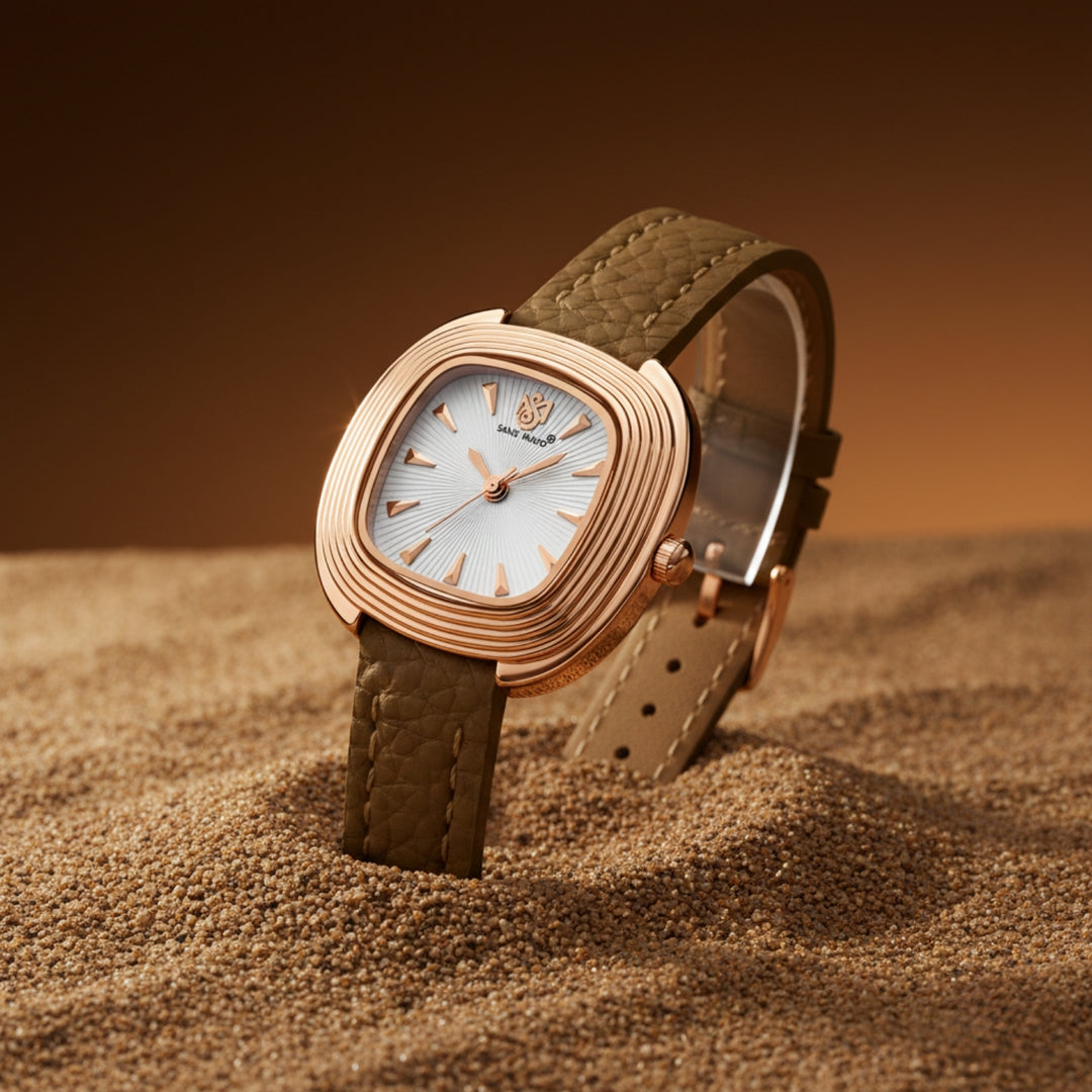 Verona Light Brown Strap Rose Gold Watch for Women