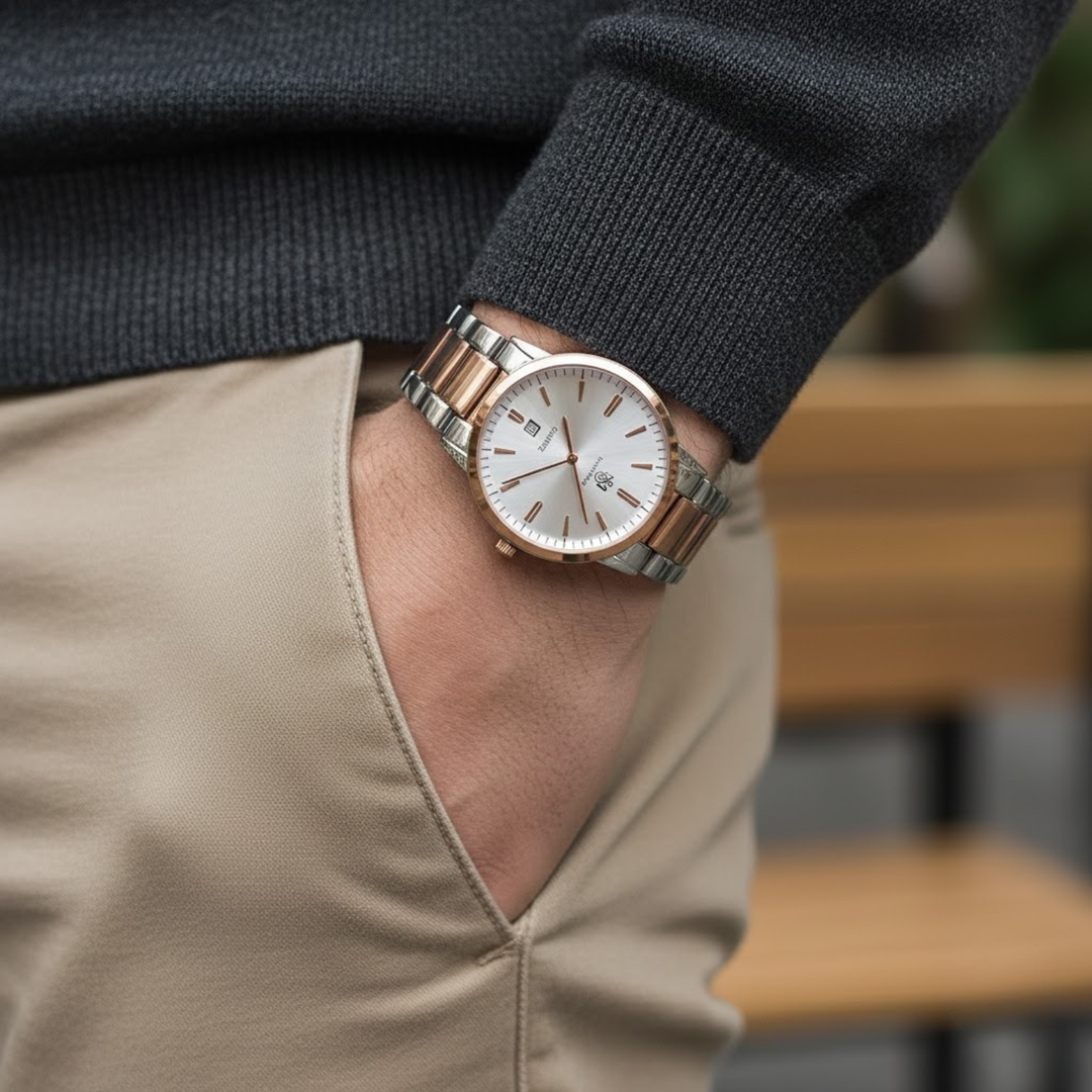 Two-Tone Rose Gold Wrist Watch