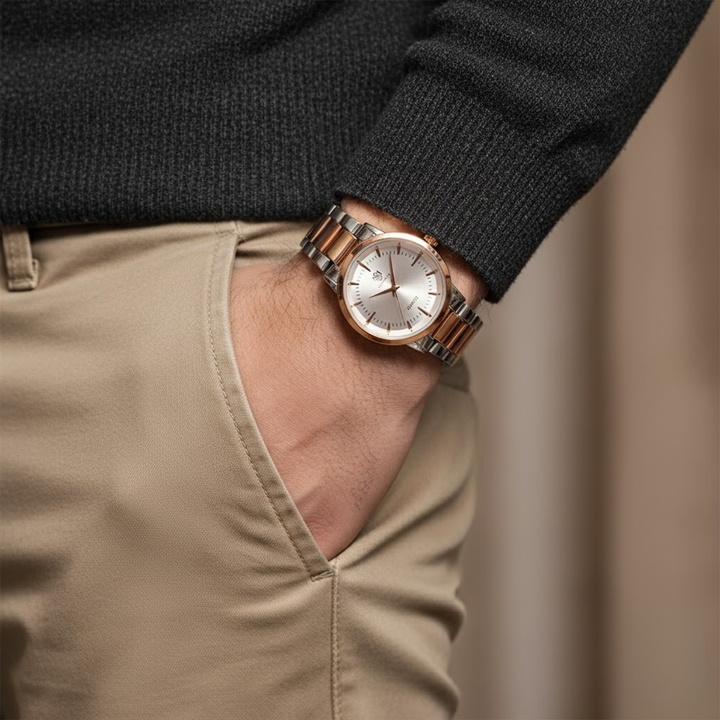 Two-Tone Rose Gold Wrist Watch