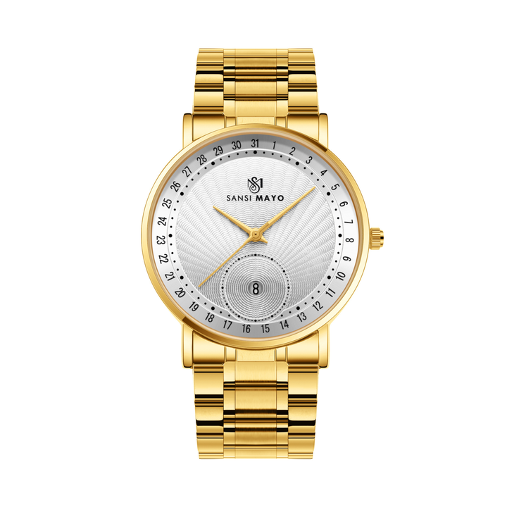Classic White Dial Gold Quartz Watch