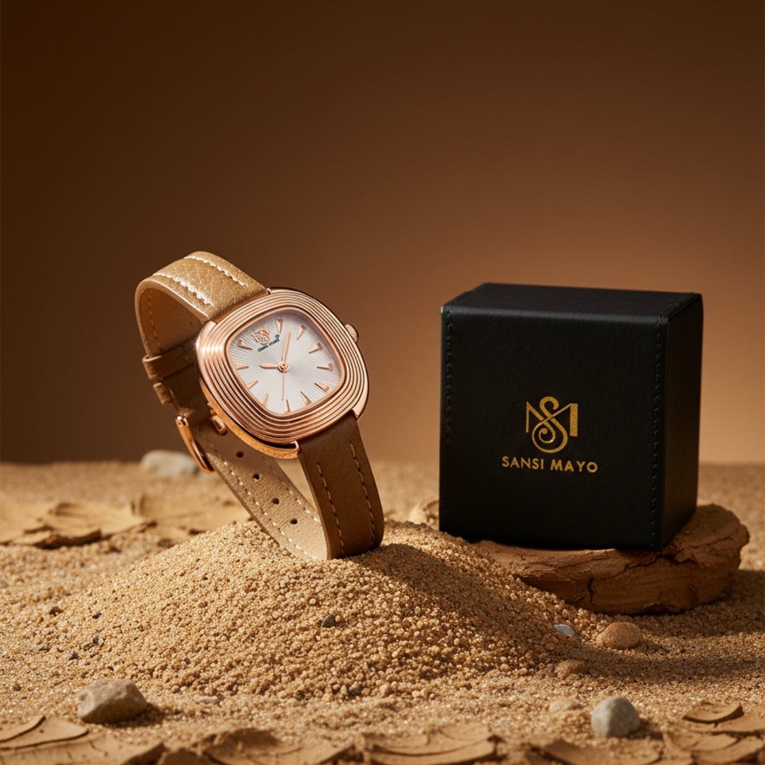 Verona Light Brown Strap Rose Gold Watch for Women