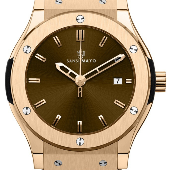 Mocha Brown Leather Analog