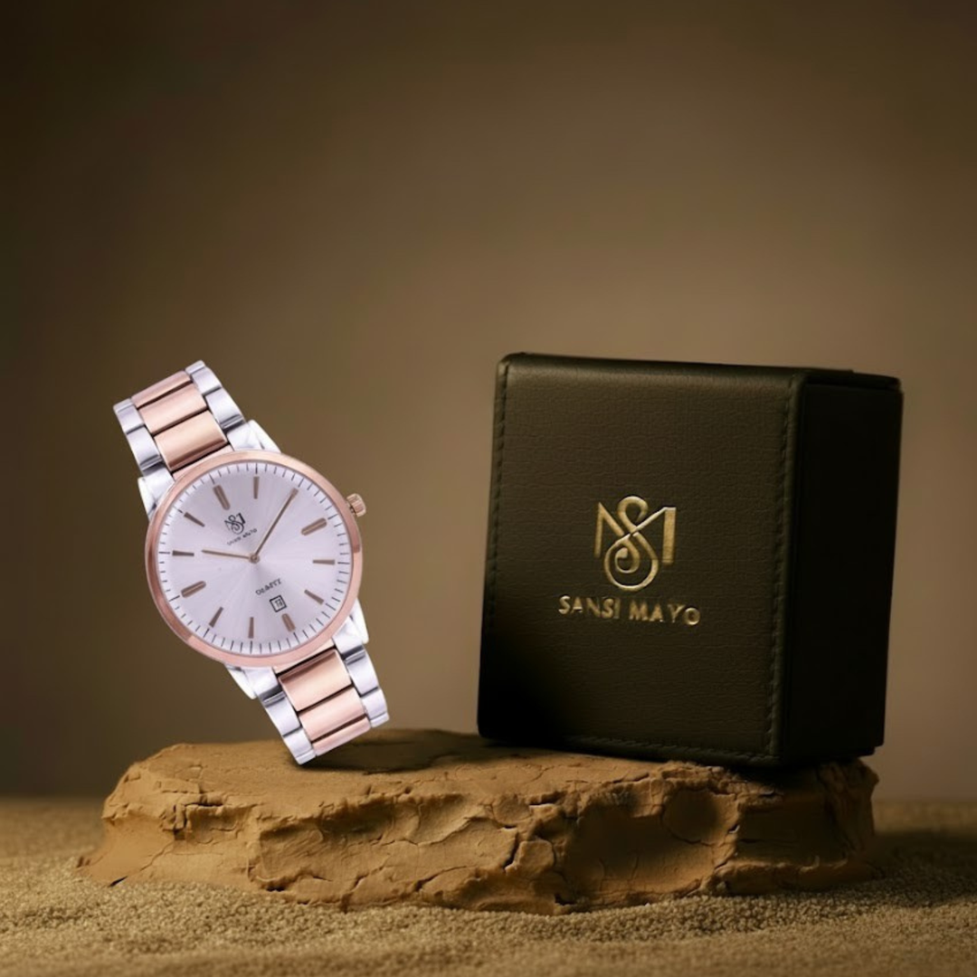 Two-Tone Rose Gold Wrist Watch