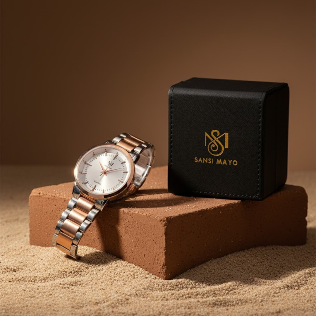 Two-Tone Rose Gold Wrist Watch