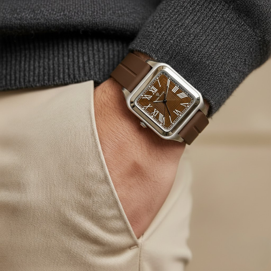 Mocha Brown Square Magnetic Analog