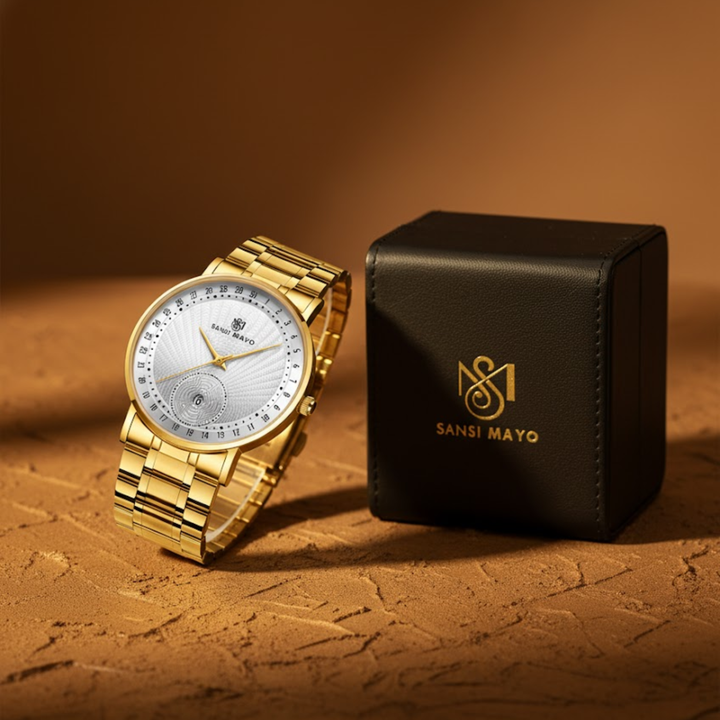 Classic White Dial Gold Quartz Watch