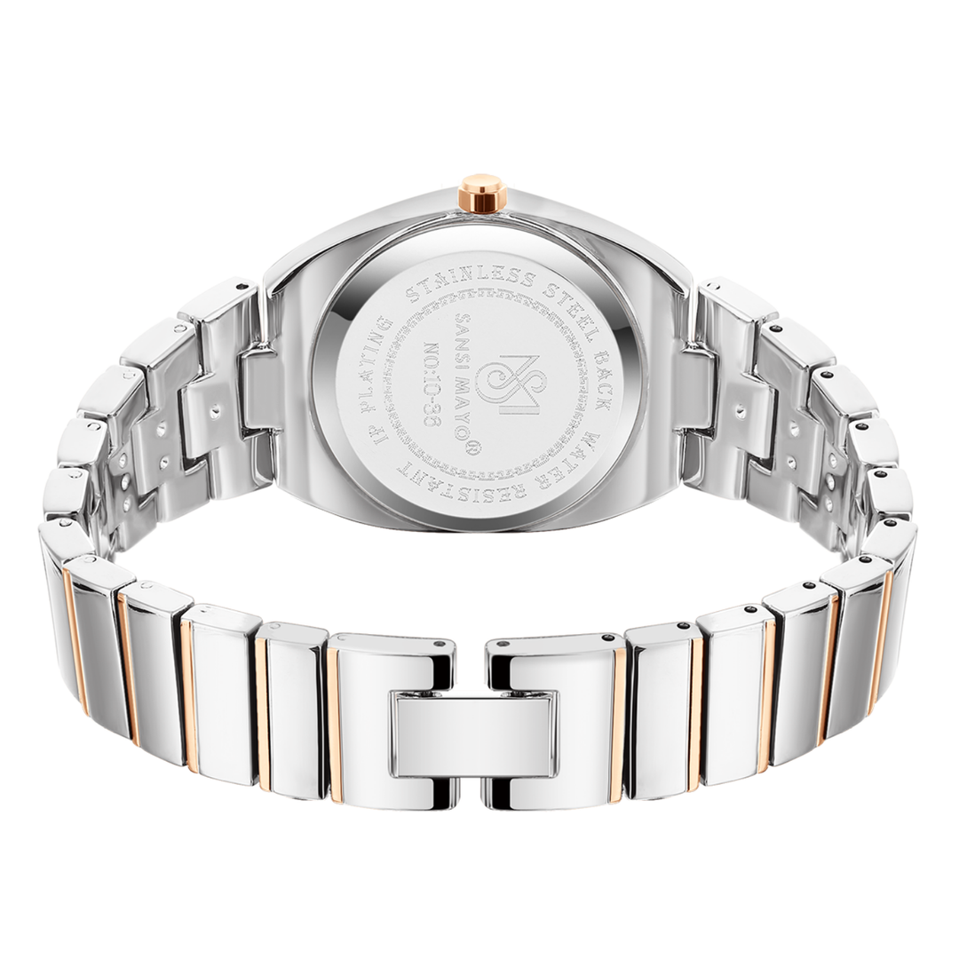 Brown Dial Two Tone silver Rose Gold Watch — Egyptian Stone Edition