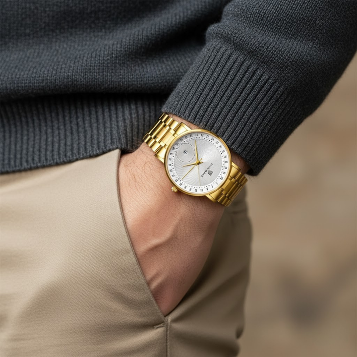 Classic White Dial Gold Quartz Watch