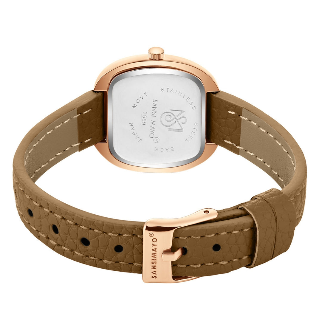 Verona Light Brown Strap Rose Gold Watch for Women