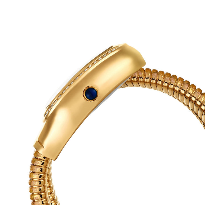 Koil Snake Two-Tone Gold Red Maroon Bracelet Watch — White Dial | Sansi Mayo