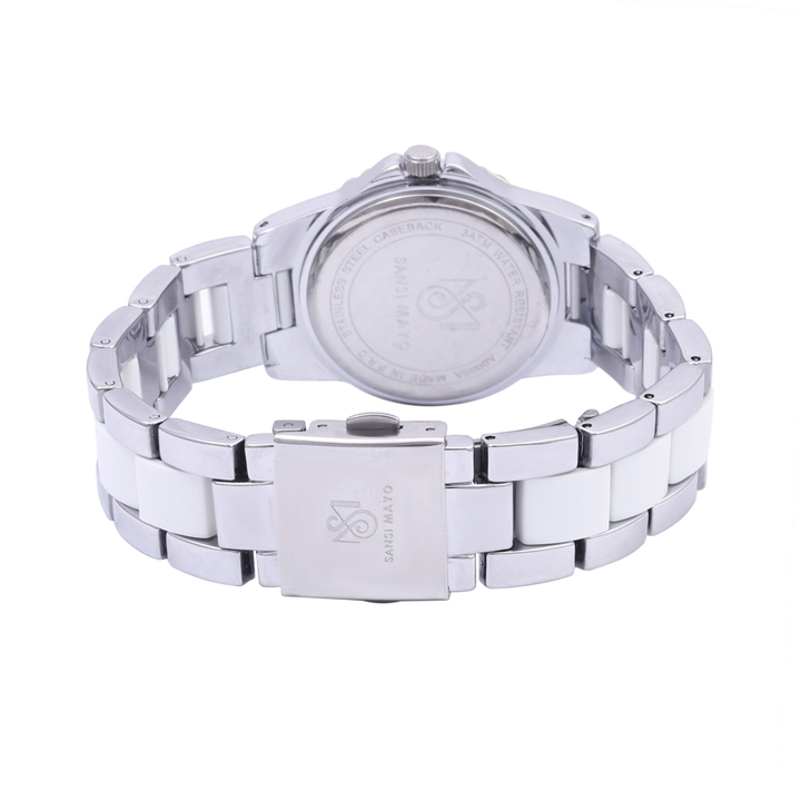 Round Two Tone Silver Elegance Wrist Watch