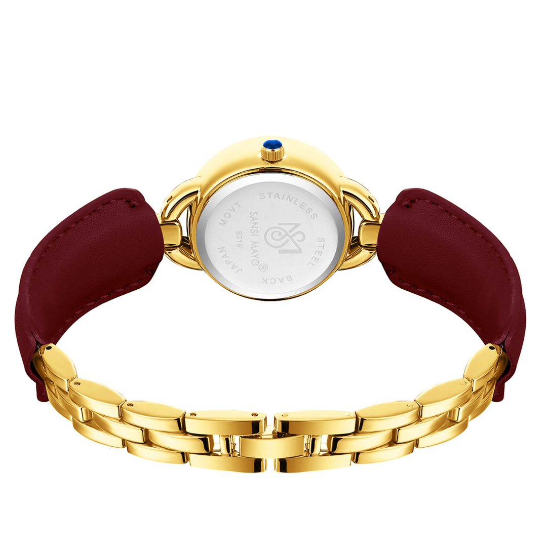 Aurora Maroon Dynamic Dial Quartz Watch for Women