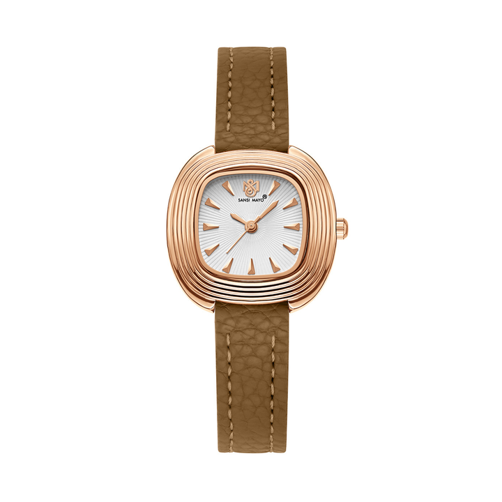 Verona Light Brown Strap Rose Gold Watch for Women