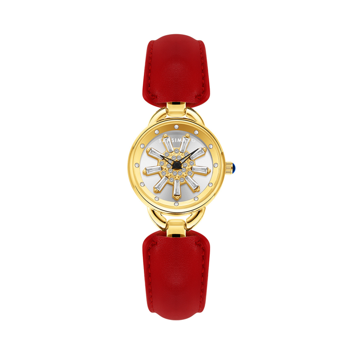 Aurora Women Dynamic Rotating Dial Watch Ð Red Edition