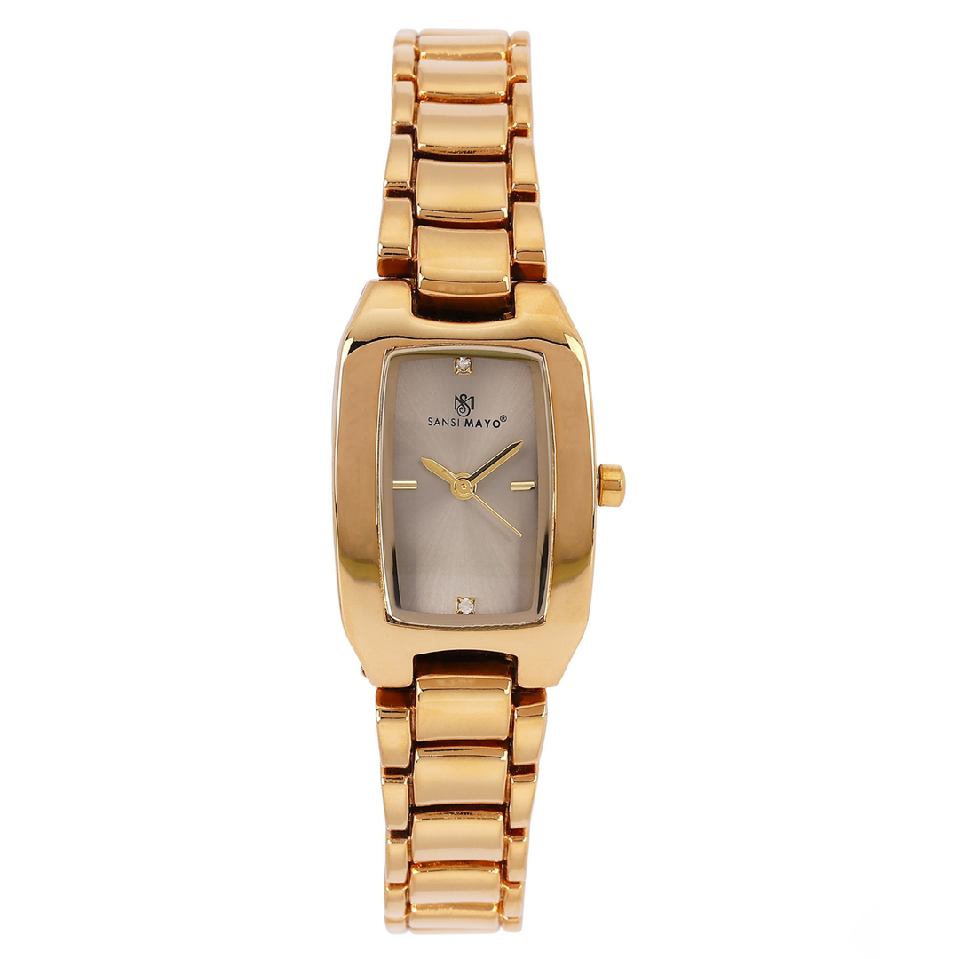 Sansi Mayo Women’s Watch & Jewellery Gift Set — Gold with Grey Dial & Egyptian Stone