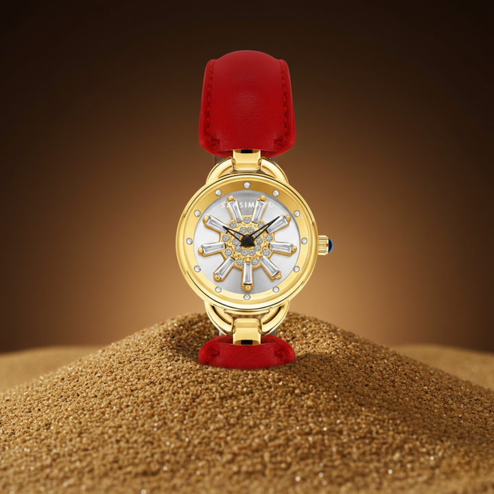 Aurora Women Dynamic Rotating Dial Watch Ð Red Edition