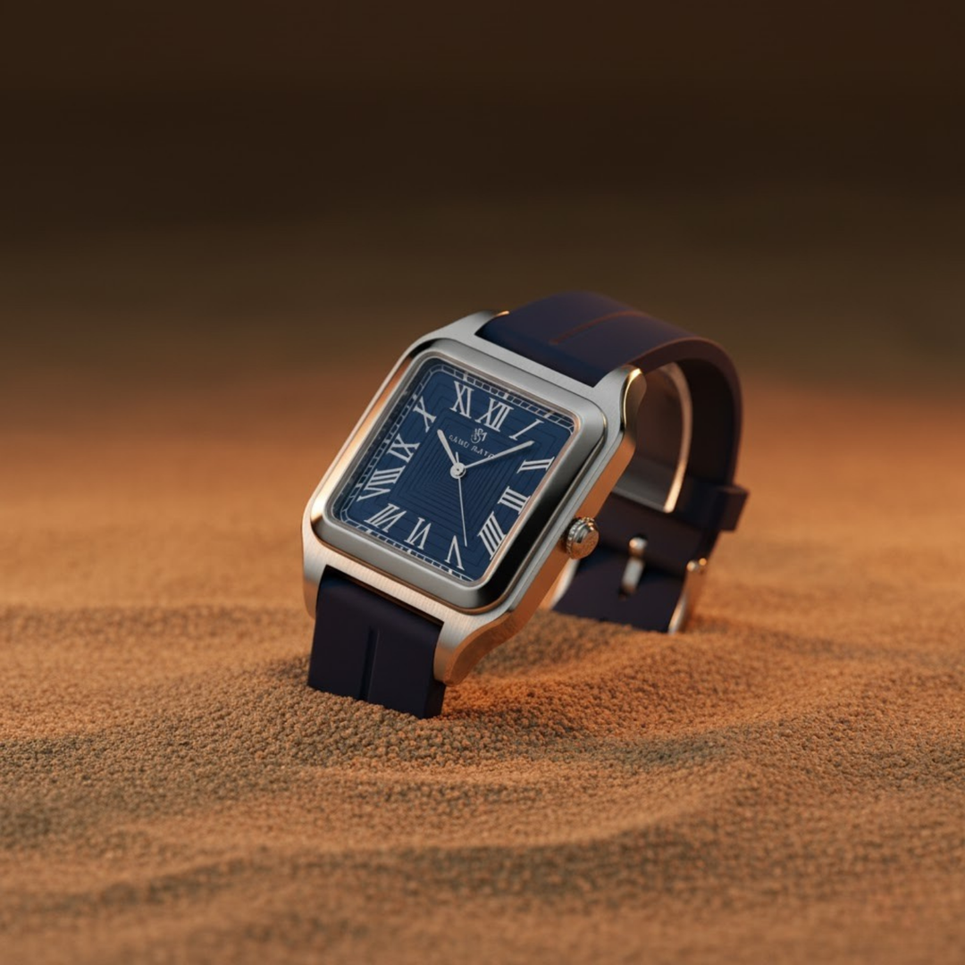 Navy Blue Square Magnetic Analog