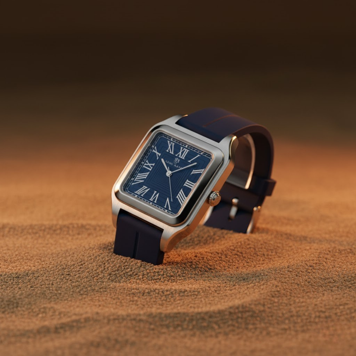 Navy Blue Square Magnetic Analog