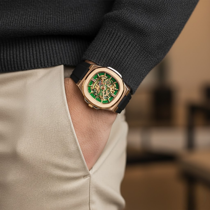 Automatic Mechanical Watch — Green Gold Edition