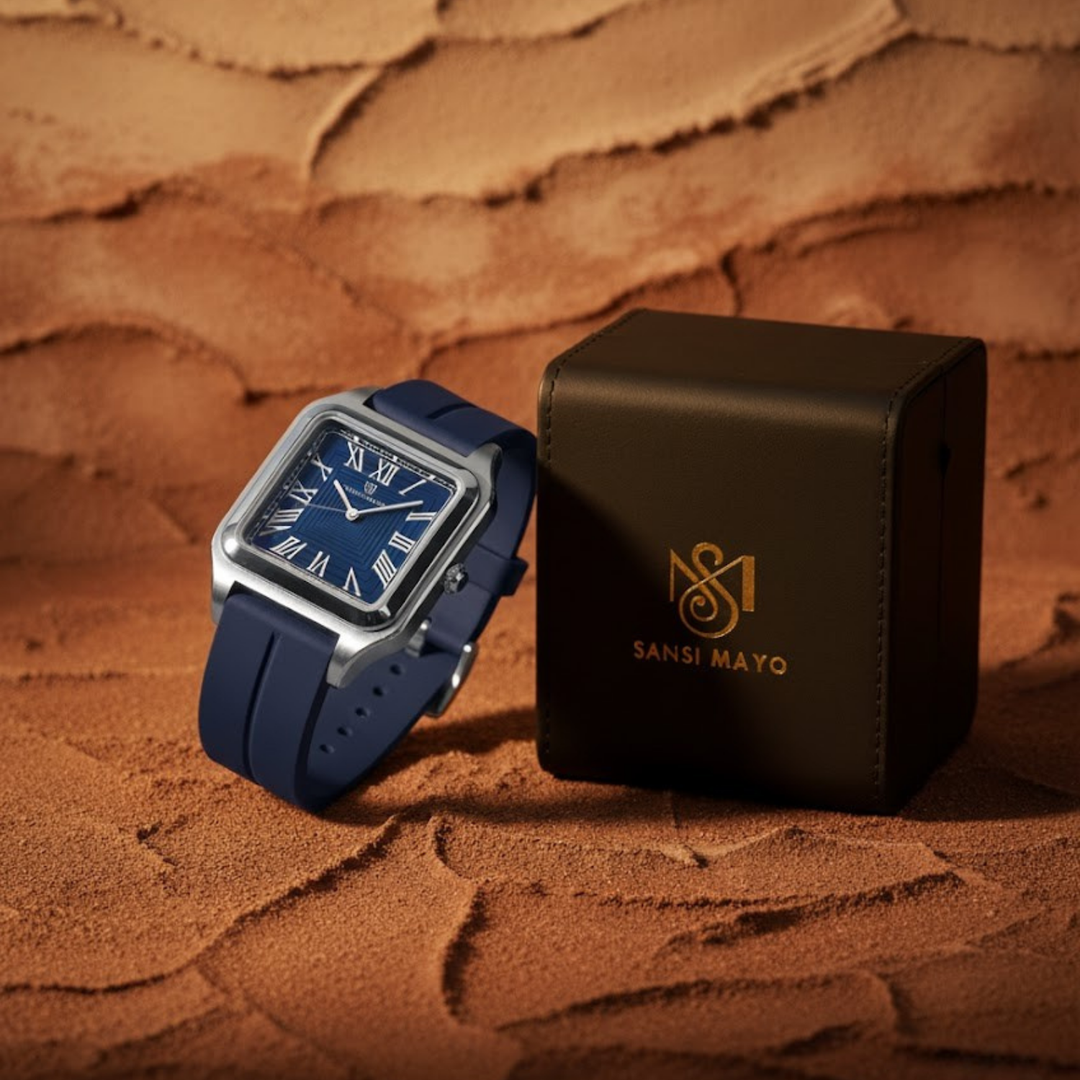 Navy Blue Square Magnetic Analog