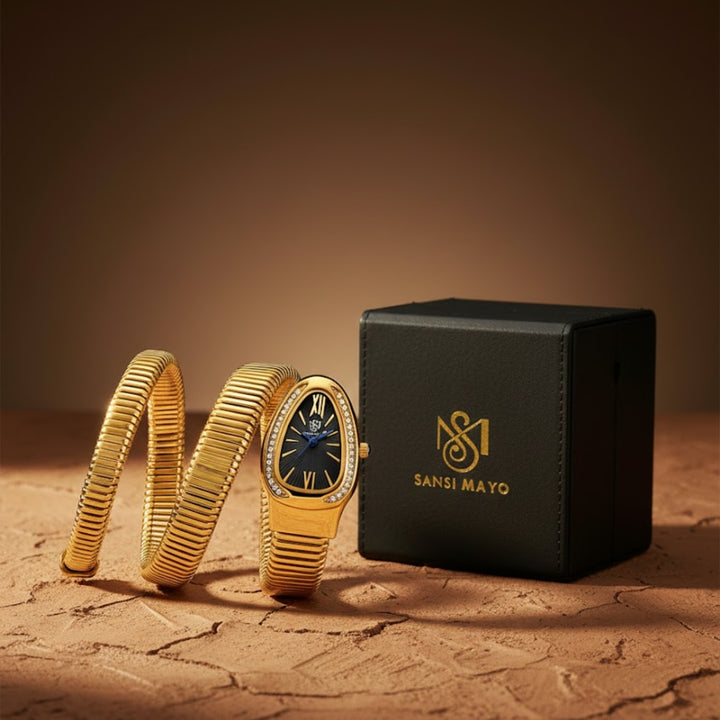 Sansi Mayo Cobra Watch — Gold Edition (Black Dial)