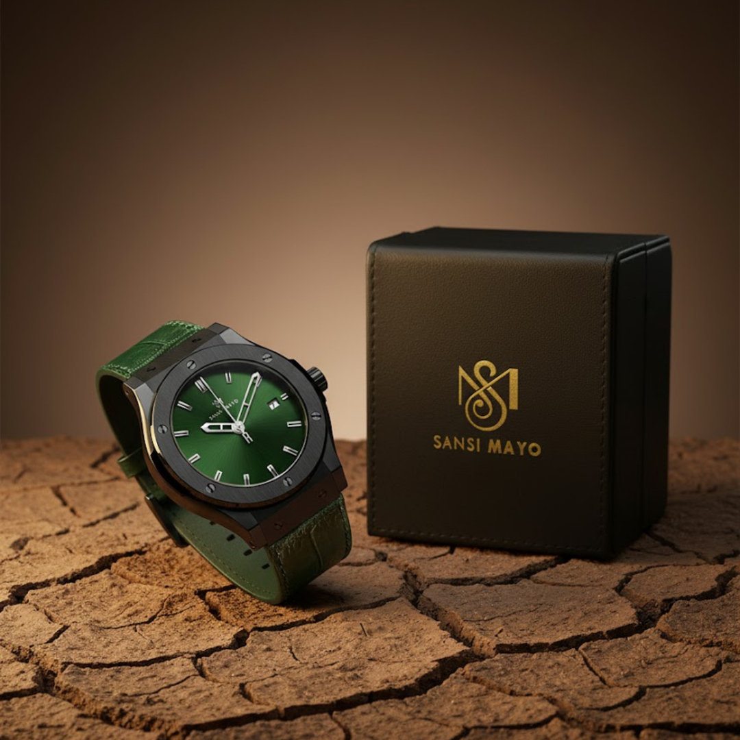 Obsidian Black Leather Analog