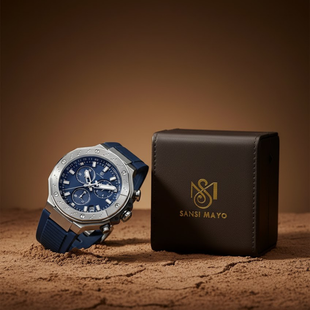 Romano Watch — Blue Dial with Date & Second Dial