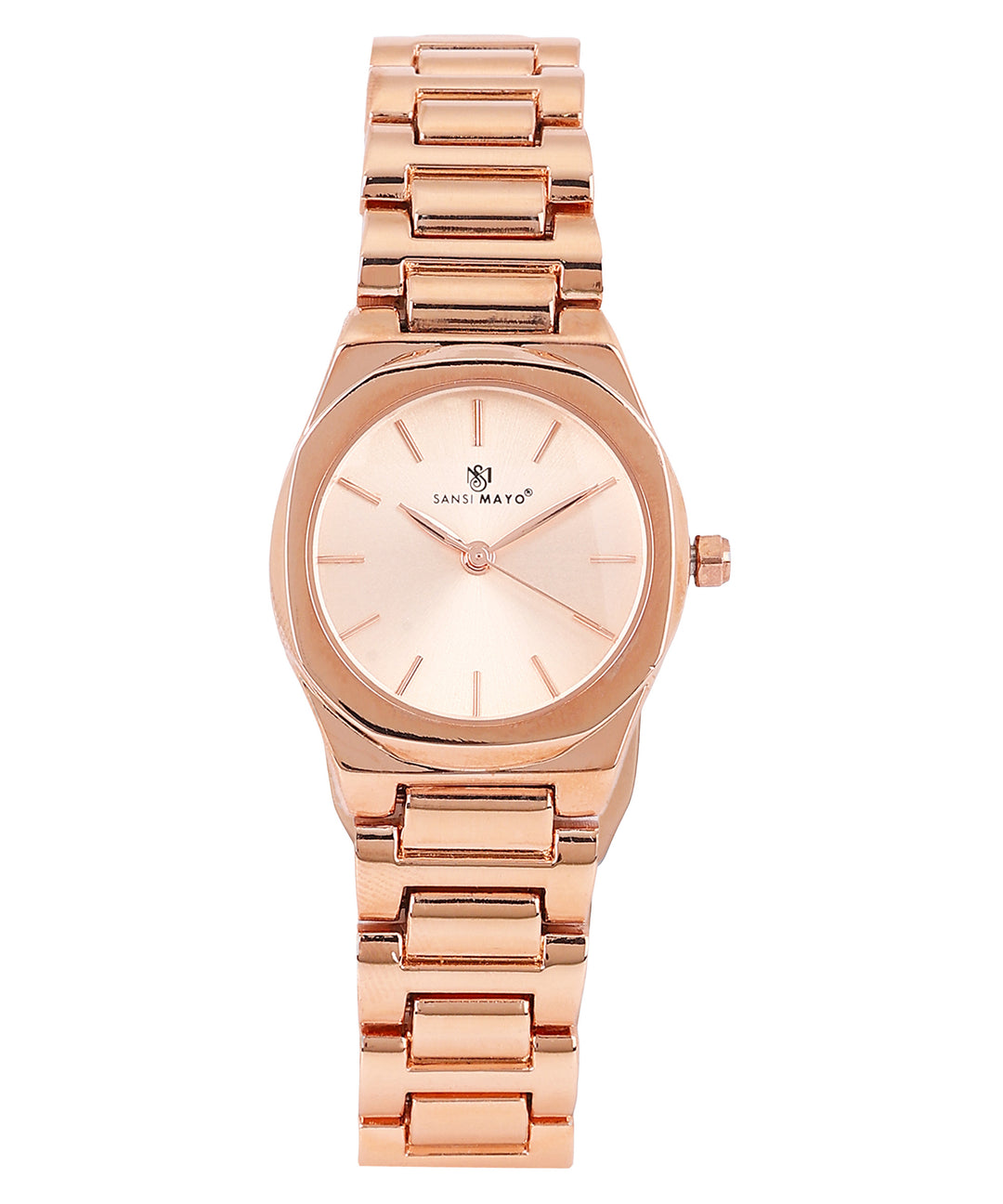 Sansimayo Women’s Rose Gold Watch with Bangle & Ring Set – Crystal Egyptian Stone